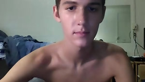 Hot Aussie twink shows off his amazing uncut dick solo