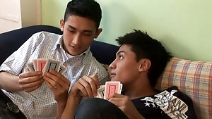 Hot teens fucking after playing cards