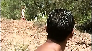 Horny twinks have wild doggy style sex in the woods